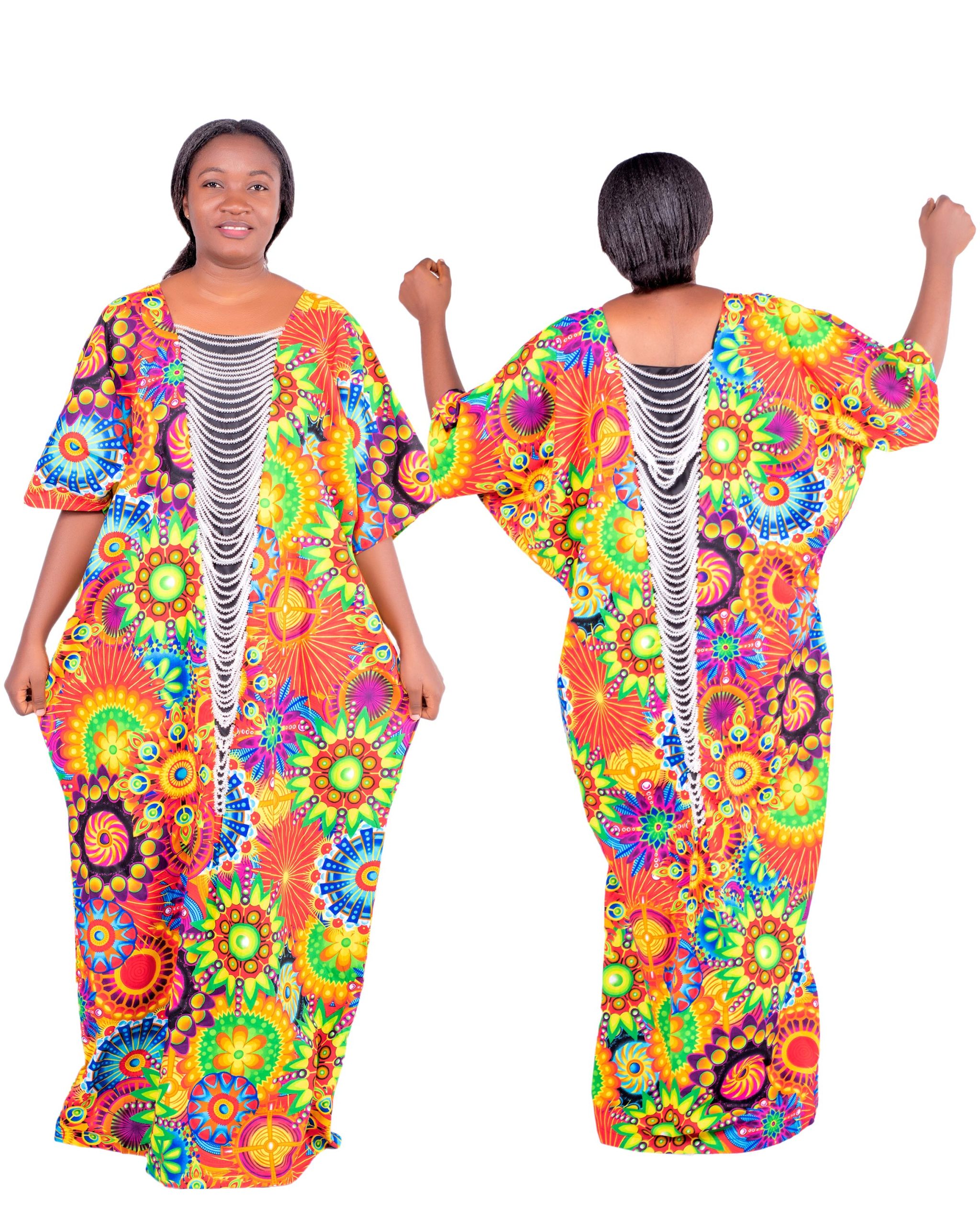 Gorgeous beaded women ankara cotton dress
