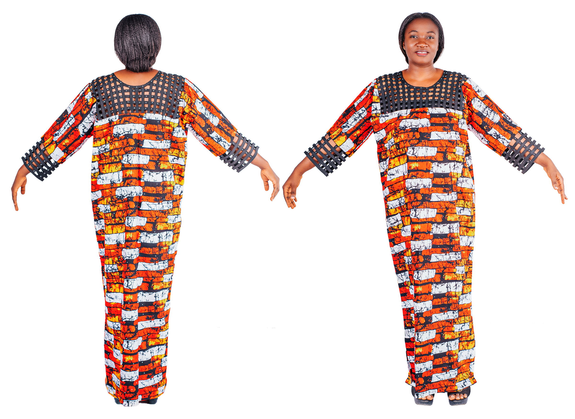 Stoned shiny basket gown