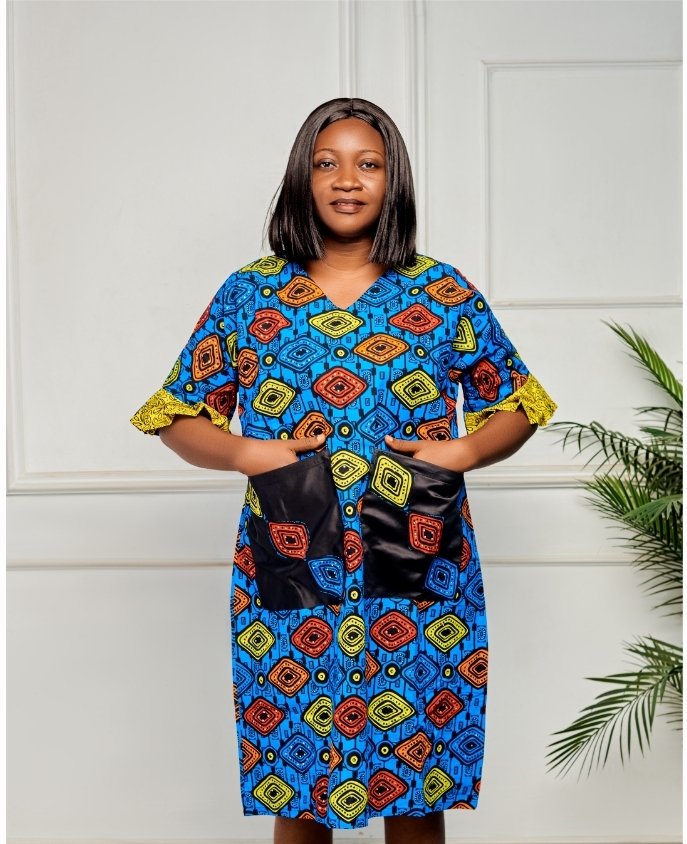 Fully stoned 100% cotton Ankara women dress