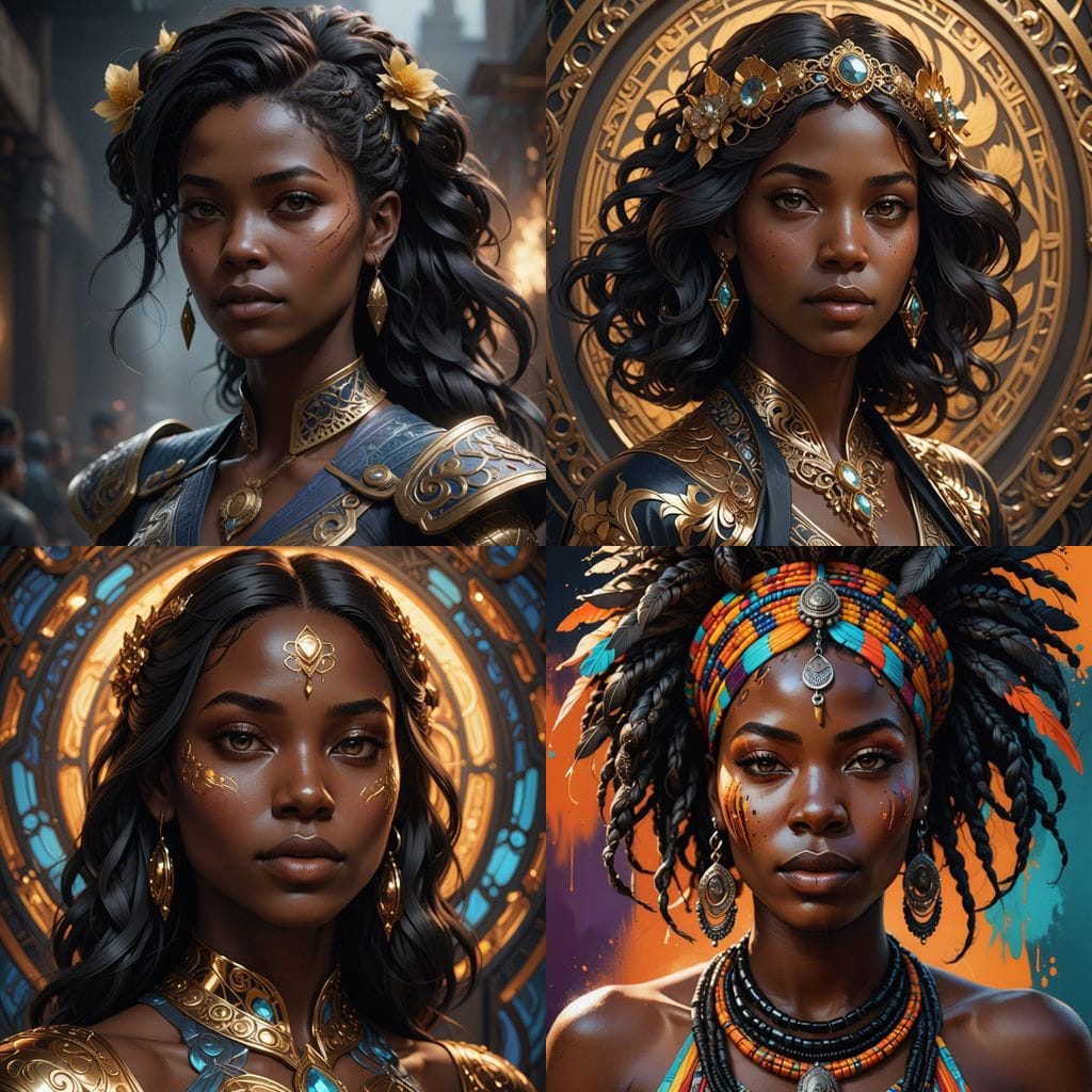 Beautiful black African ladies ai picture