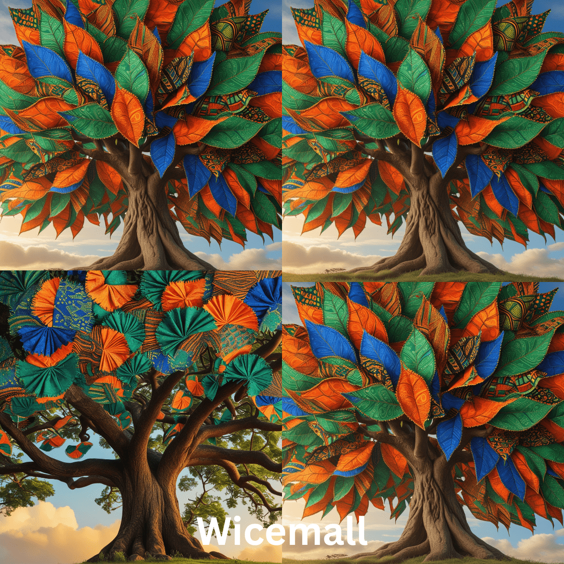 African gorgeous fabric tree photo