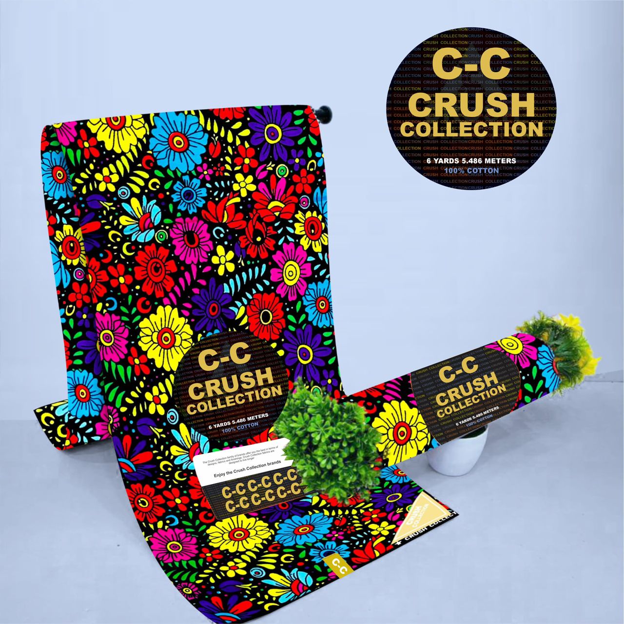Petalled multicolored big ankara fabric