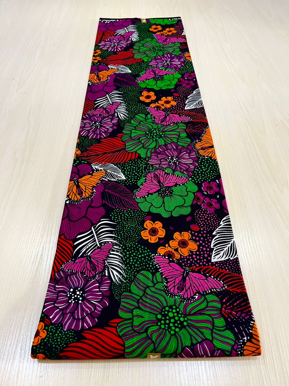 Purple green flowered 100% quality ankara fabric